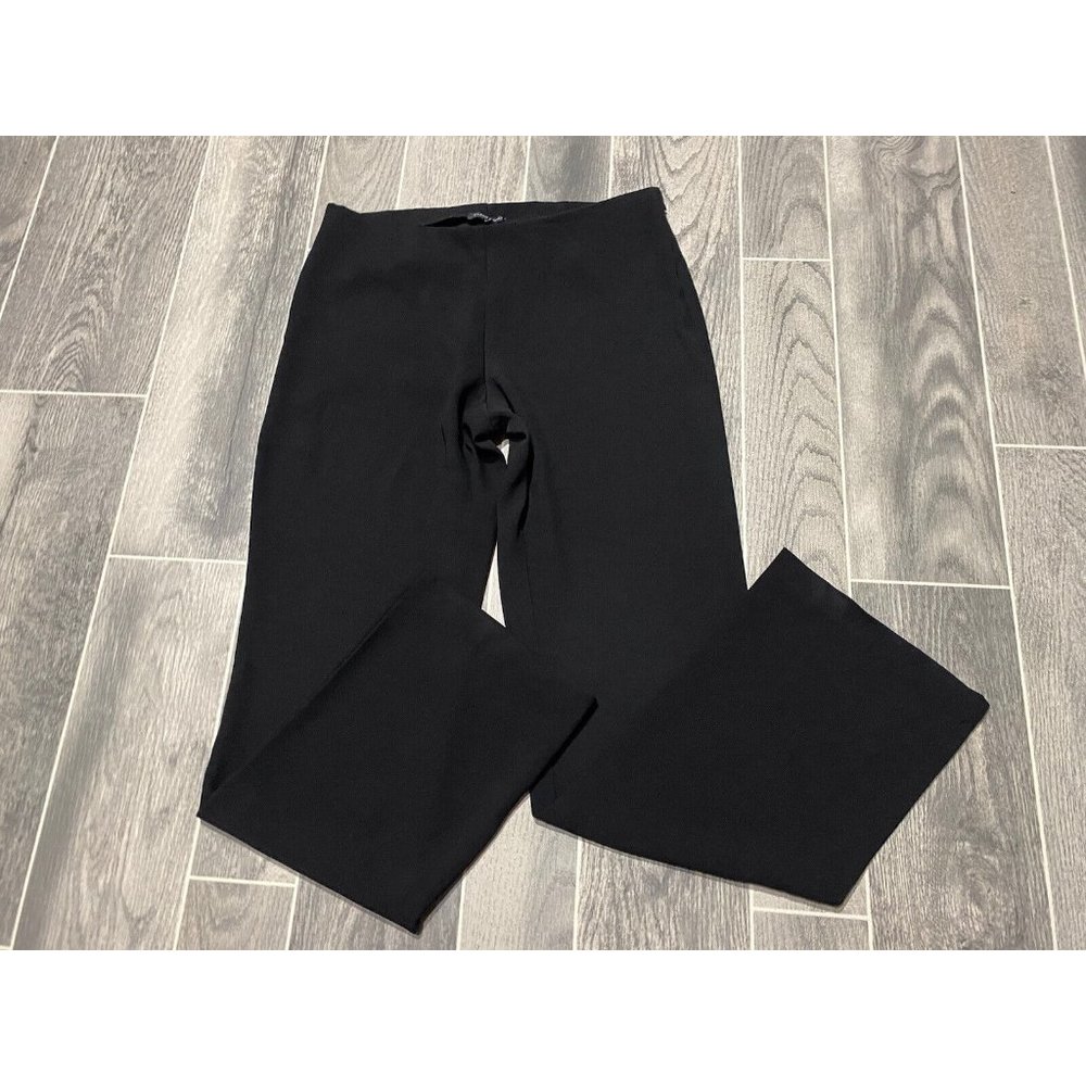 Eileen Fisher Side Zip Black Dress Pants Slacks Wide Leg Size 8